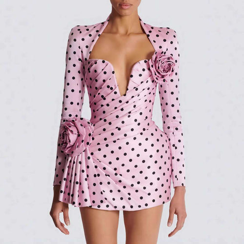 PINK POKA MINI DRESS